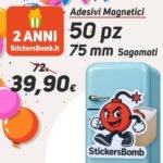 50 Adesivi Magnetici Sagomati 75 mm