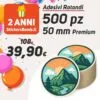 500 Adesivi Rotondi Premium 50 mm