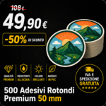500 Adesivi Rotondi Premium 50 mm