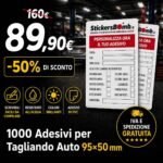 1000 Adesivi per Tagliando Auto 95x50 mm
