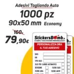 1000 Adesivi per Tagliando Auto 95x50 mm