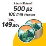 500 Adesivi Rotondi Premium 100 mm
