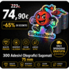 300 Adesivi Olografici Sagomati 75 mm