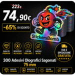 300 Adesivi Olografici Sagomati 75 mm