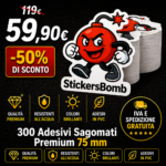 300 Adesivi Sagomati Premium 75 mm