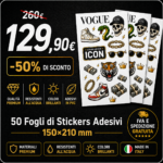 50 Fogli di Stickers Adesivi 150x210 mm