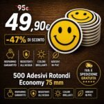500 Adesivi Rotondi Economy 75 mm